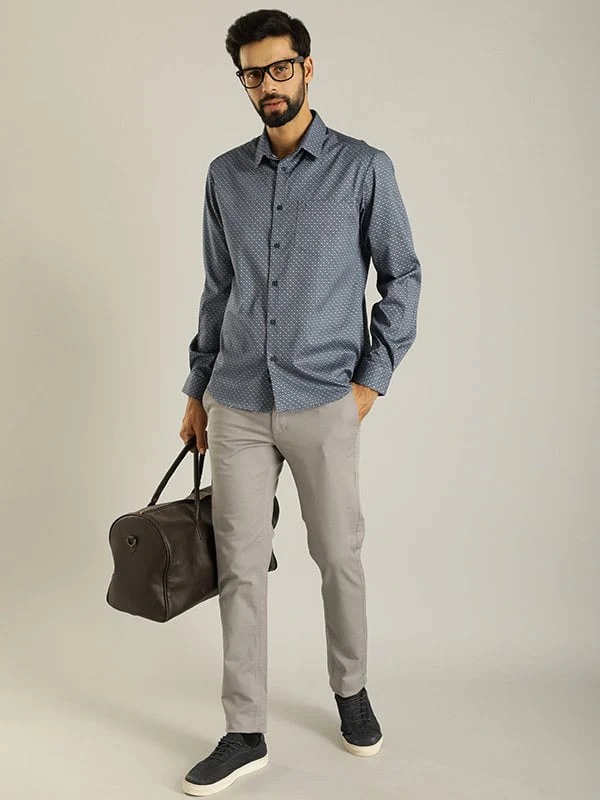 Indian Terrain Men All Over Print Blue Shirt